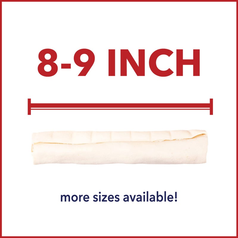 Pet Factory American Beefhide 8-9" Rolls Dog Chew Treats - Natural Flavor, 8 Count/1 Pack - Image 3